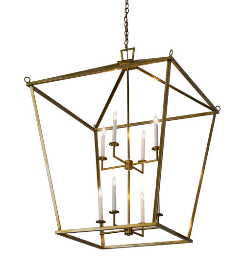 Meyda Lighting Kitzi 52" 8-Light Brass Tapered Pendant Light With White Faux Candlelight