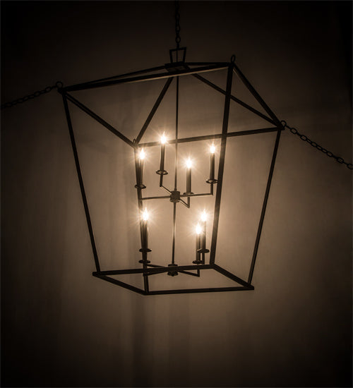 Meyda Lighting Kitzi 52" 8-Light Textured Black Tapered Pendant Light