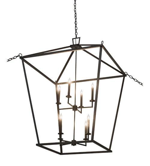 Meyda Lighting Kitzi 52" 8-Light Textured Black Tapered Pendant Light
