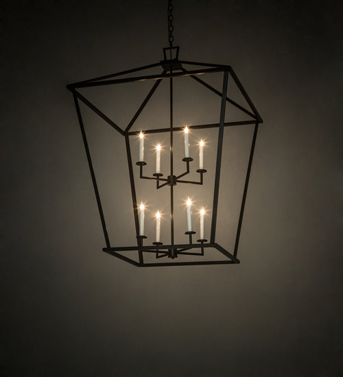 Meyda Lighting Kitzi 52" 8-Light Timeless Bronze Tapered Pendant Light With White Faux Candlelight