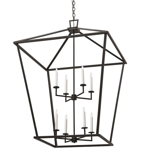 Meyda Lighting Kitzi 52" 8-Light Timeless Bronze Tapered Pendant Light With White Faux Candlelight