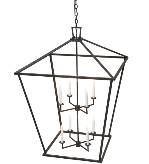 Meyda Lighting Kitzi 52" 8-Light Timeless Bronze Tapered Pendant Light With White Faux Candlelight