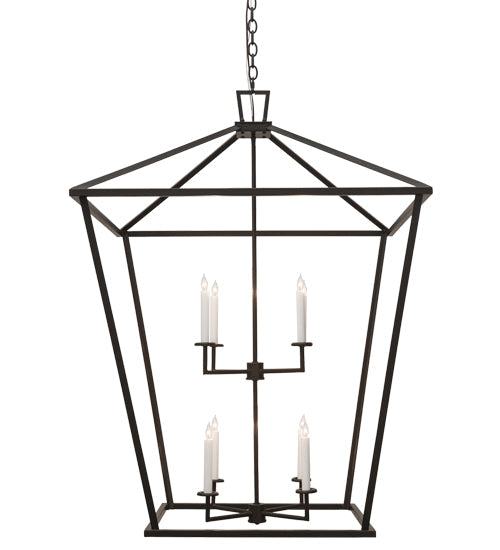 Meyda Lighting Kitzi 52" 8-Light Timeless Bronze Tapered Pendant Light With White Faux Candlelight