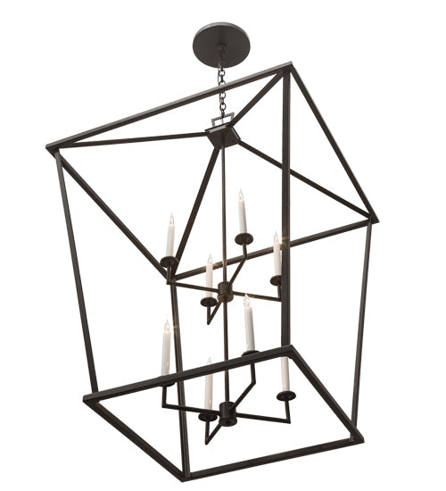 Meyda Lighting Kitzi 52" 8-Light Timeless Bronze Tapered Pendant Light With White Faux Candlelight