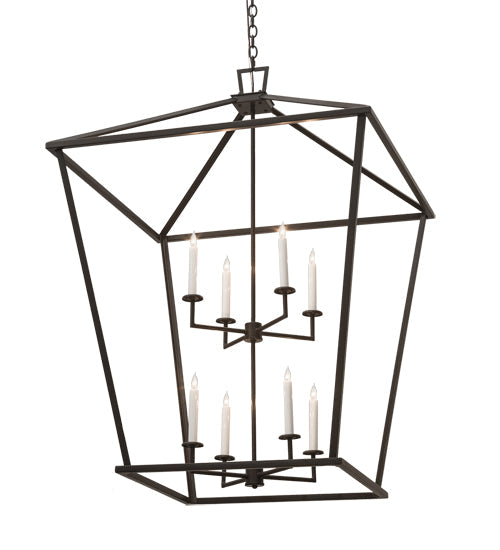Meyda Lighting Kitzi 52" 8-Light Timeless Bronze Tapered Pendant Light With White Faux Candlelight