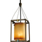 Meyda Lighting Kitzi 6" Golden Bronze Cylinder Mini Pendant Light With Avorio Amber Shade Glass