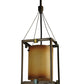 Meyda Lighting Kitzi 6" Golden Bronze Cylinder Mini Pendant Light With Avorio Amber Shade Glass