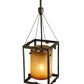 Meyda Lighting Kitzi 6" Golden Bronze Cylinder Mini Pendant Light With Avorio Amber Shade Glass