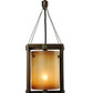 Meyda Lighting Kitzi 6" Golden Bronze Cylinder Mini Pendant Light With Avorio Amber Shade Glass