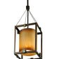 Meyda Lighting Kitzi 6" Golden Bronze Cylinder Mini Pendant Light With Avorio Amber Shade Glass
