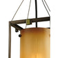 Meyda Lighting Kitzi 6" Golden Bronze Cylinder Mini Pendant Light With Avorio Amber Shade Glass