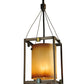 Meyda Lighting Kitzi 6" Golden Bronze Cylinder Mini Pendant Light With Avorio Amber Shade Glass