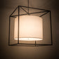 Meyda Lighting Kitzi 68" 6-Light Textured Black Cilindro Pendant Light With White Textrene Shade