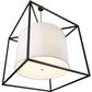 Meyda Lighting Kitzi 68" 6-Light Textured Black Cilindro Pendant Light With White Textrene Shade