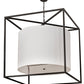 Meyda Lighting Kitzi 68" 6-Light Timeless Bronze Cilindro Pendant Light With White Textrene Shade