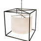 Meyda Lighting Kitzi 68" 6-Light Timeless Bronze Cilindro Pendant Light With White Textrene Shade