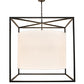 Meyda Lighting Kitzi 68" 6-Light Timeless Bronze Cilindro Pendant Light With White Textrene Shade