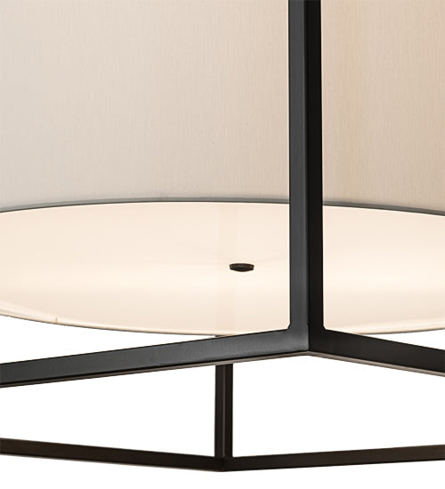 Meyda Lighting Kitzi 68" 6-Light Timeless Bronze Cilindro Pendant Light With White Textrene Shade