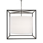 Meyda Lighting Kitzi 68" 6-Light Timeless Bronze Cilindro Pendant Light With White Textrene & Statuario Idalight Shade