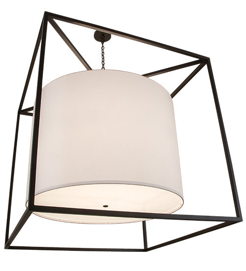 Meyda Lighting Kitzi 68" 6-Light Timeless Bronze Cilindro Pendant Light With White Textrene & Statuario Idalight Shade