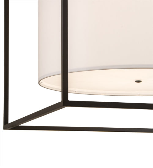 Meyda Lighting Kitzi 68" 6-Light Timeless Bronze Cilindro Pendant Light With White Textrene & Statuario Idalight Shade