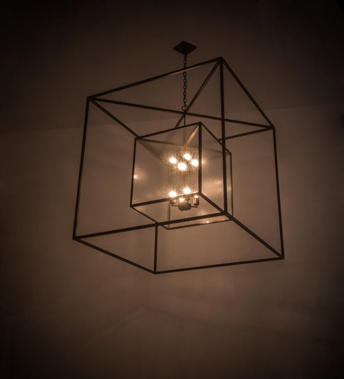 Meyda Lighting Kitzi 68" 8-Light Timeless Bronze Pendant Light With Clear Seeded Shade Glass