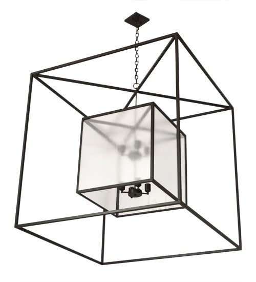 Meyda Lighting Kitzi 68" 8-Light Timeless Bronze Pendant Light With Clear Seeded Shade Glass