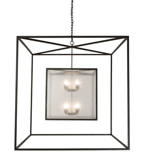 Meyda Lighting Kitzi 68" 8-Light Timeless Bronze Pendant Light With Clear Seeded Shade Glass