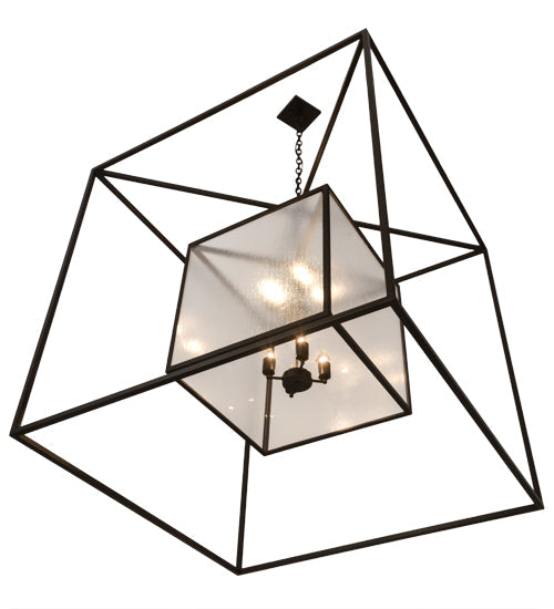 Meyda Lighting Kitzi 68" 8-Light Timeless Bronze Pendant Light With Clear Seeded Shade Glass