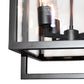 Meyda Lighting Kitzi Box 14" 4-Light Oil Rubbed Bronze Pendant Light With Clear Shade Glass