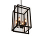 Meyda Lighting Kitzi Box 14" 4-Light Oil Rubbed Bronze Pendant Light With Clear Shade Glass