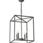 Meyda Lighting Kitzi Box 16" 4-Light Nickel Pendant Light