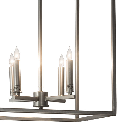 Meyda Lighting Kitzi Box 16" 4-Light Nickel Pendant Light