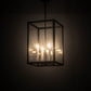 Meyda Lighting Kitzi Box 18" 4-Light Wrought Iron Pendant Light With Clear Seeded Shade Glass