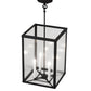 Meyda Lighting Kitzi Box 18" 4-Light Wrought Iron Pendant Light With Clear Seeded Shade Glass