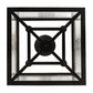 Meyda Lighting Kitzi Box 18" 4-Light Wrought Iron Pendant Light With Clear Seeded Shade Glass
