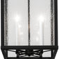 Meyda Lighting Kitzi Box 18" 4-Light Wrought Iron Pendant Light With Clear Seeded Shade Glass