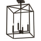 Meyda Lighting Kitzi Box 188630 23" 4-Light Wrought Iron Pendant Light
