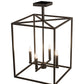 Meyda Lighting Kitzi Box 188630 23" 4-Light Wrought Iron Pendant Light