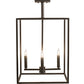 Meyda Lighting Kitzi Box 188630 23" 4-Light Wrought Iron Pendant Light
