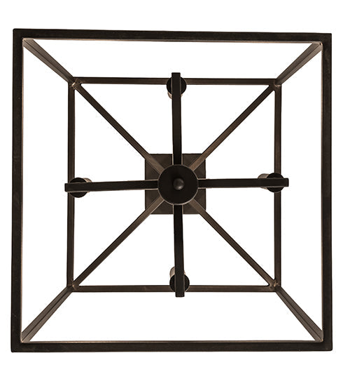 Meyda Lighting Kitzi Box 188630 23" 4-Light Wrought Iron Pendant Light