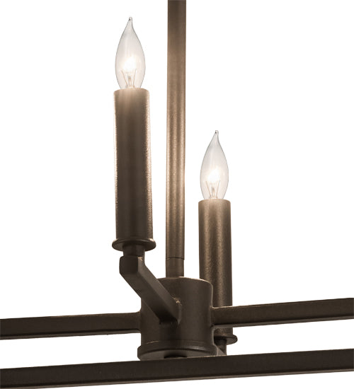 Meyda Lighting Kitzi Box 188630 23" 4-Light Wrought Iron Pendant Light