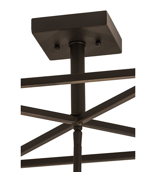 Meyda Lighting Kitzi Box 188630 23" 4-Light Wrought Iron Pendant Light