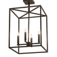Meyda Lighting Kitzi Box 188630 23" 4-Light Wrought Iron Pendant Light