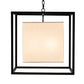 Meyda Lighting Kitzi Box 22"Sq 4-Light Solar Black Pendant Light With Eggshell Textrene & Statuario Idalight Shade