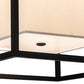 Meyda Lighting Kitzi Box 22"Sq 4-Light Solar Black Pendant Light With Eggshell Textrene & Statuario Idalight Shade