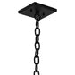 Meyda Lighting Kitzi Box 22"Sq 4-Light Solar Black Pendant Light With Eggshell Textrene & Statuario Idalight Shade