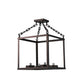 Meyda Lighting Kitzi Box 23" 4-Light Mahogany Bronze Chandelier With Polyresin Candle Shade
