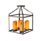 Meyda Lighting Kitzi Box 23" 4-Light Mahogany Bronze Chandelier With Polyresin Candle Shade