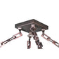 Meyda Lighting Kitzi Box 23" 4-Light Mahogany Bronze Chandelier With Polyresin Candle Shade